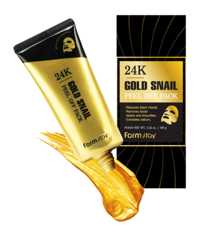 Маска-пленка с золотом и муцином улитки Farmstay 24K Gold Snail Peel Off Pack