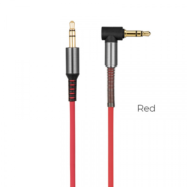 Кабель Hoco UPA02 Spring Audio, 3.5 AUX mini jack 3.5 mm, красный
