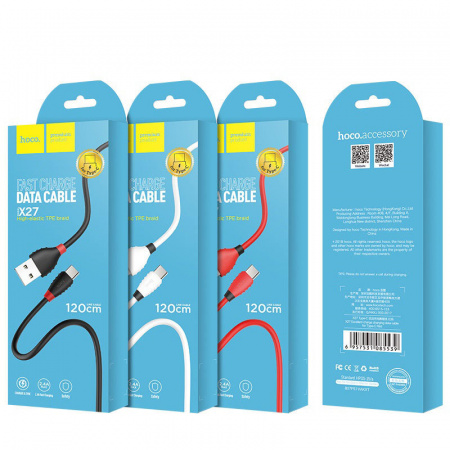 Кабель Hoco X27 Excellent, USB - USB Type-C, 1.2 м, черный