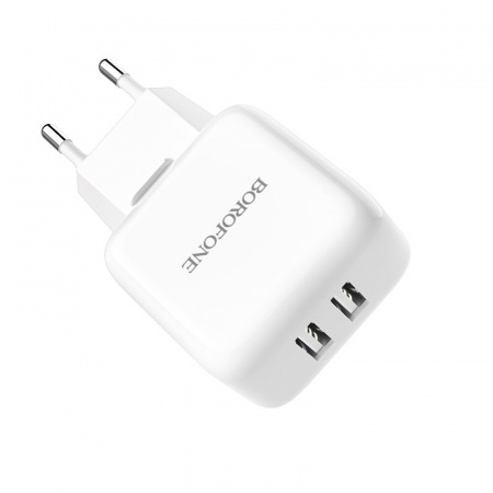 Сетевое зарядное устройство Borofone BA18, 2 USB, 2.1А