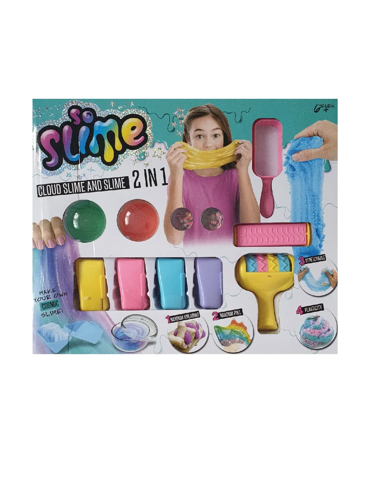 Набор слаймов и воздушного пластилина 2 в 1 Cloud Slime 2 in 1 big