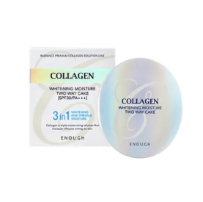 Осветляющая пудра  со сменным блоком Collagen Whitening Moisture Two Way Cake SPF30
